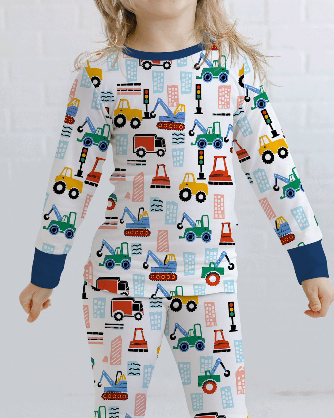Little Builders Bamboo Two Piece Long Sleeve Pajama Set