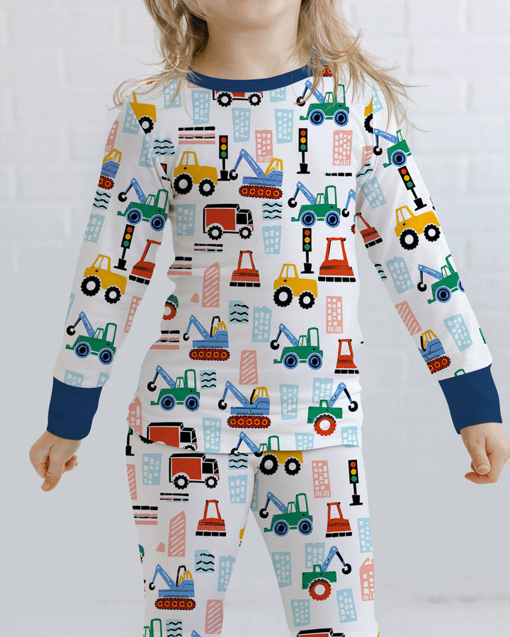 Little Builders Bamboo Two Piece Long Sleeve Pajama Set