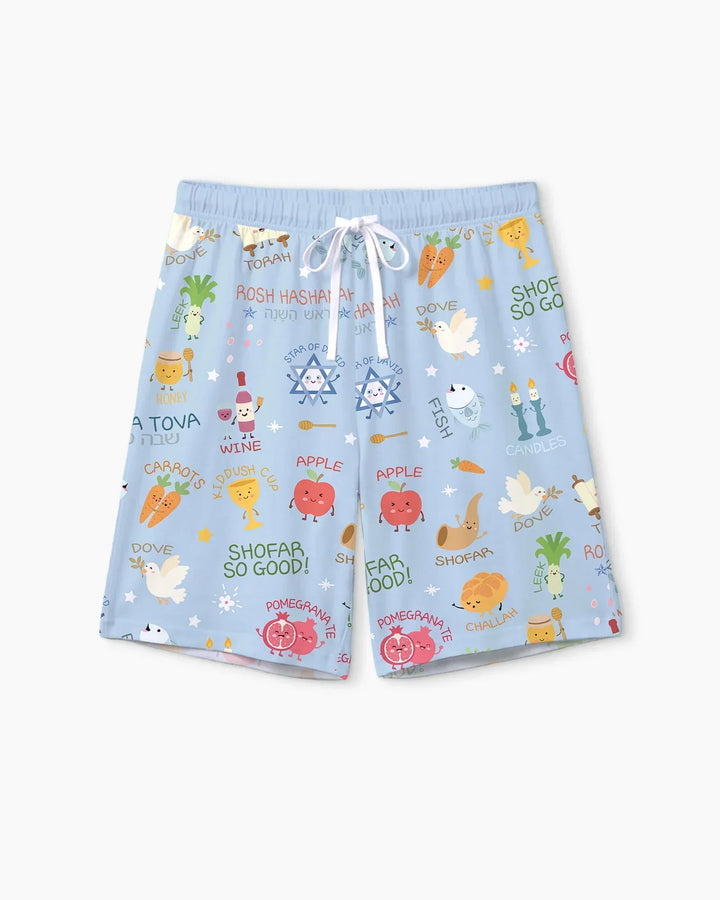 Family Rosh Hashanah Matching Bamboo Men Short Sleeve Short Pajama Set