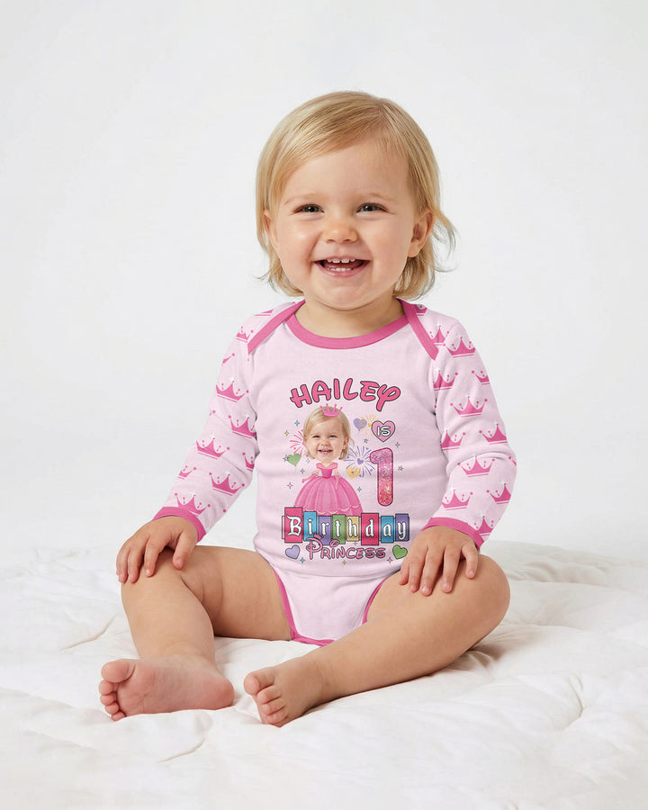 Custom Photo Birthday Princess Bamboo Bodysuit