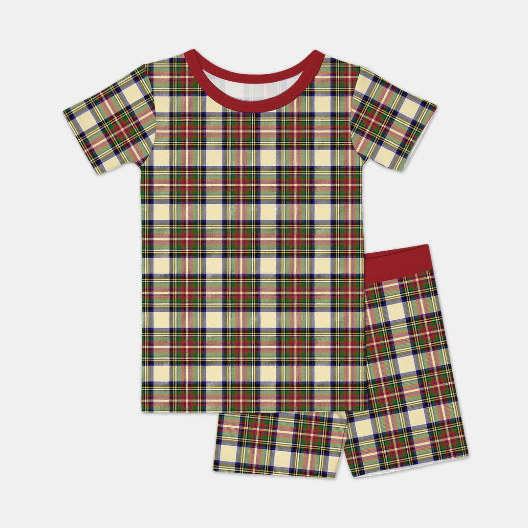 Cozy Evergreen Plaid Bamboo Two Piece Short Sleeve Shorts Pajama Set