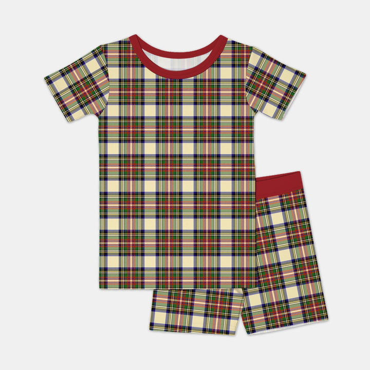 Cozy Evergreen Plaid Bamboo Two Piece Short Sleeve Shorts Pajama Set