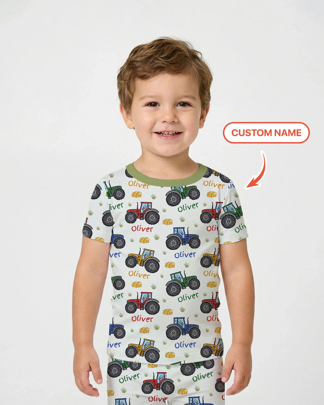 Custom Name A Little Dirt Never Hurt Bamboo Two Piece Short Sleeve Pajama Set