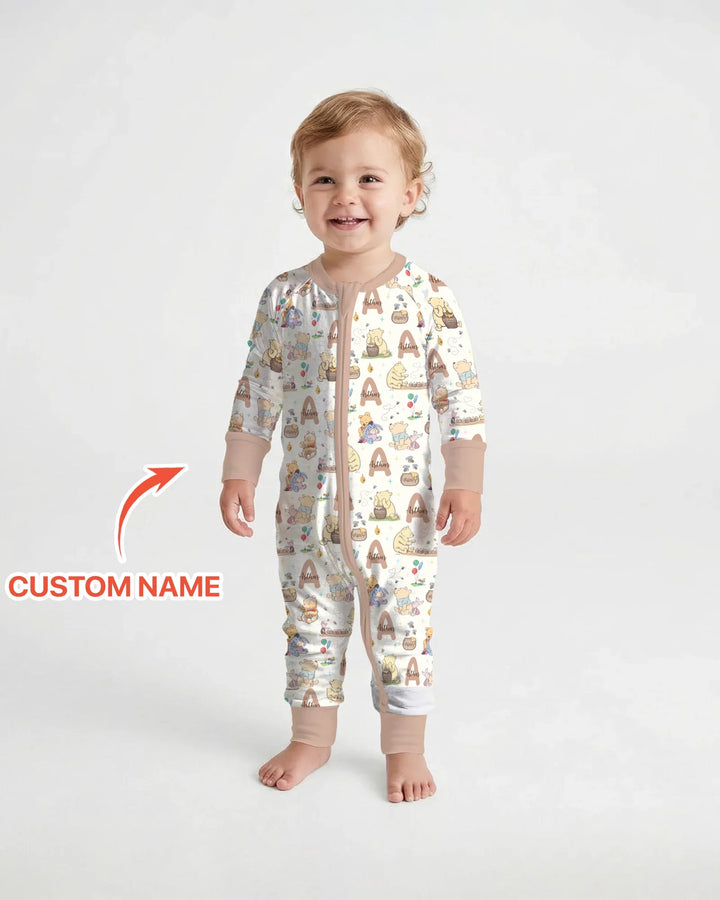 Honey Bear Monogram Bamboo Convertible Zippy