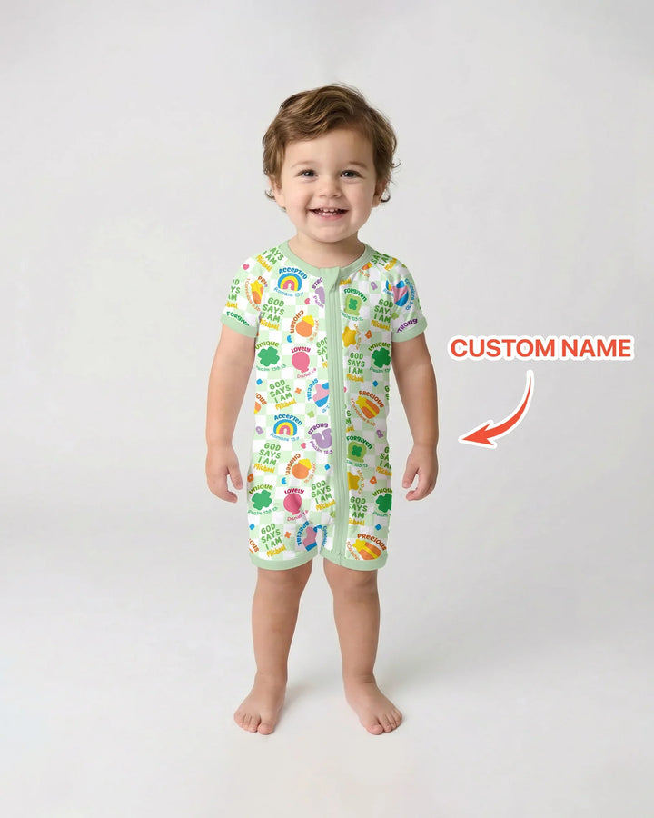 God Says I Am St. Patrick’s Day Custom Name Family Matching Bamboo Shorty Zippy