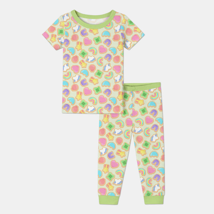 Lucky Marshmallow Cookies Bamboo Two Piece Short Sleeve Pajama Set
