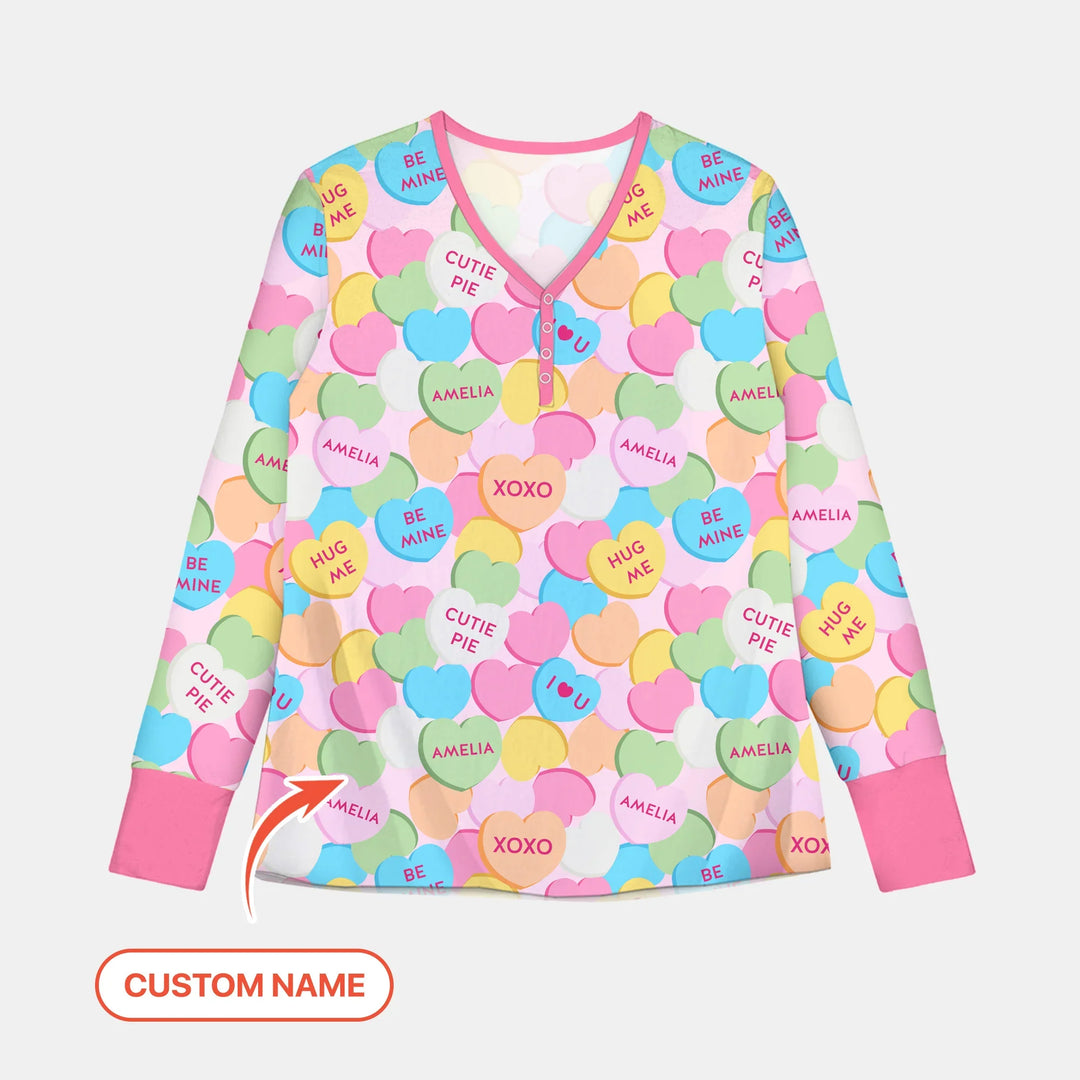 Valentine Candy Crush Family Matching Bamboo Women Pajama Set