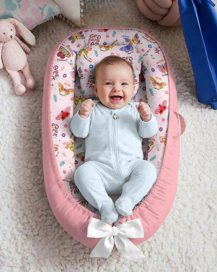 God says I am Butterfly Bamboo Baby Nest Bed