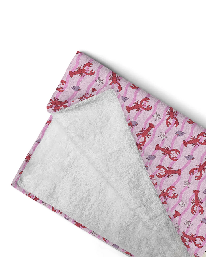 Sweet Lobster Waves Bamboo Beach Towel