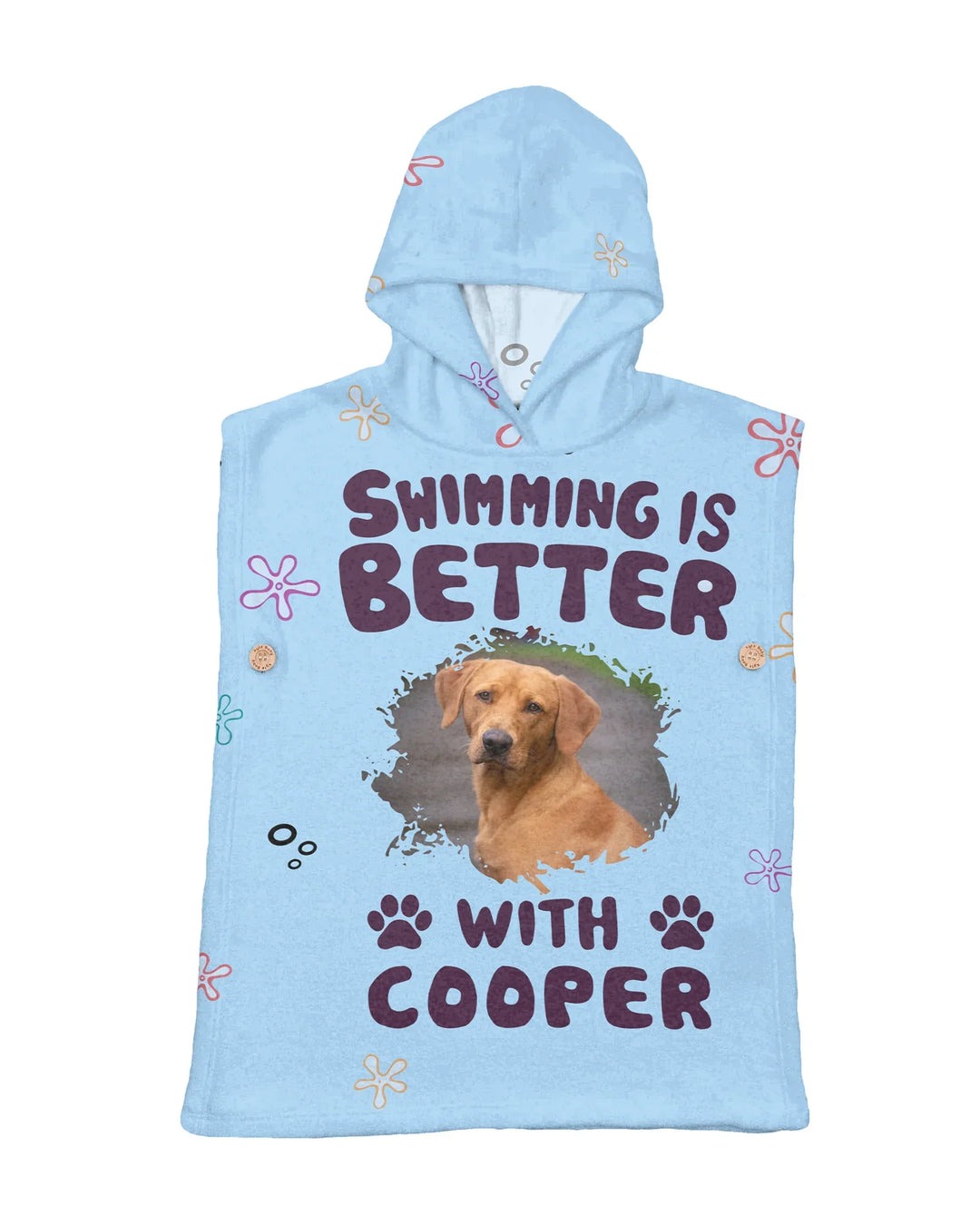 Better Life With My Dog Photo Bamboo Swim Poncho