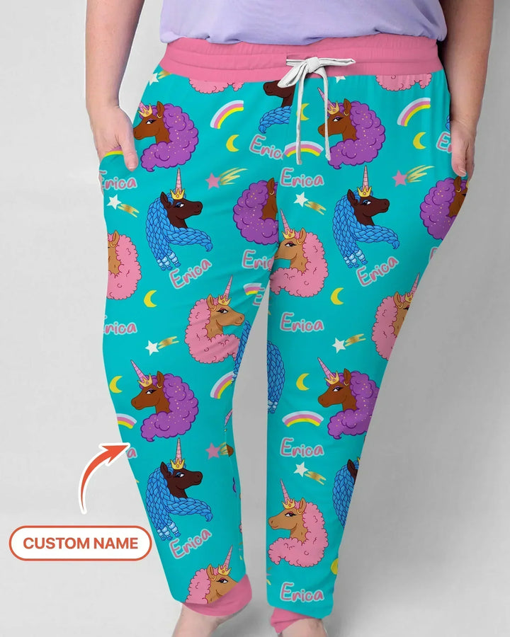 African Astro Unicorn Bamboo Women Pajama Set