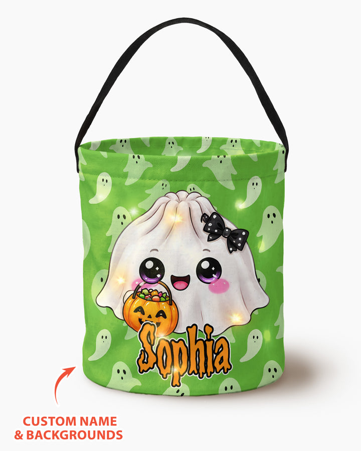 Personalized Halloween Dumpling Cute Character Led Light Bucket Bag