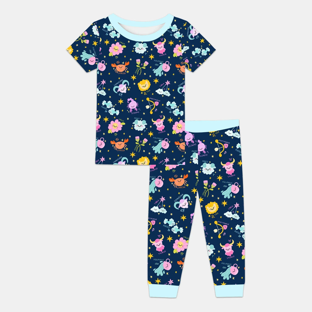 Zodiac Signs Bamboo Two Piece Short Sleeve Pajama Set