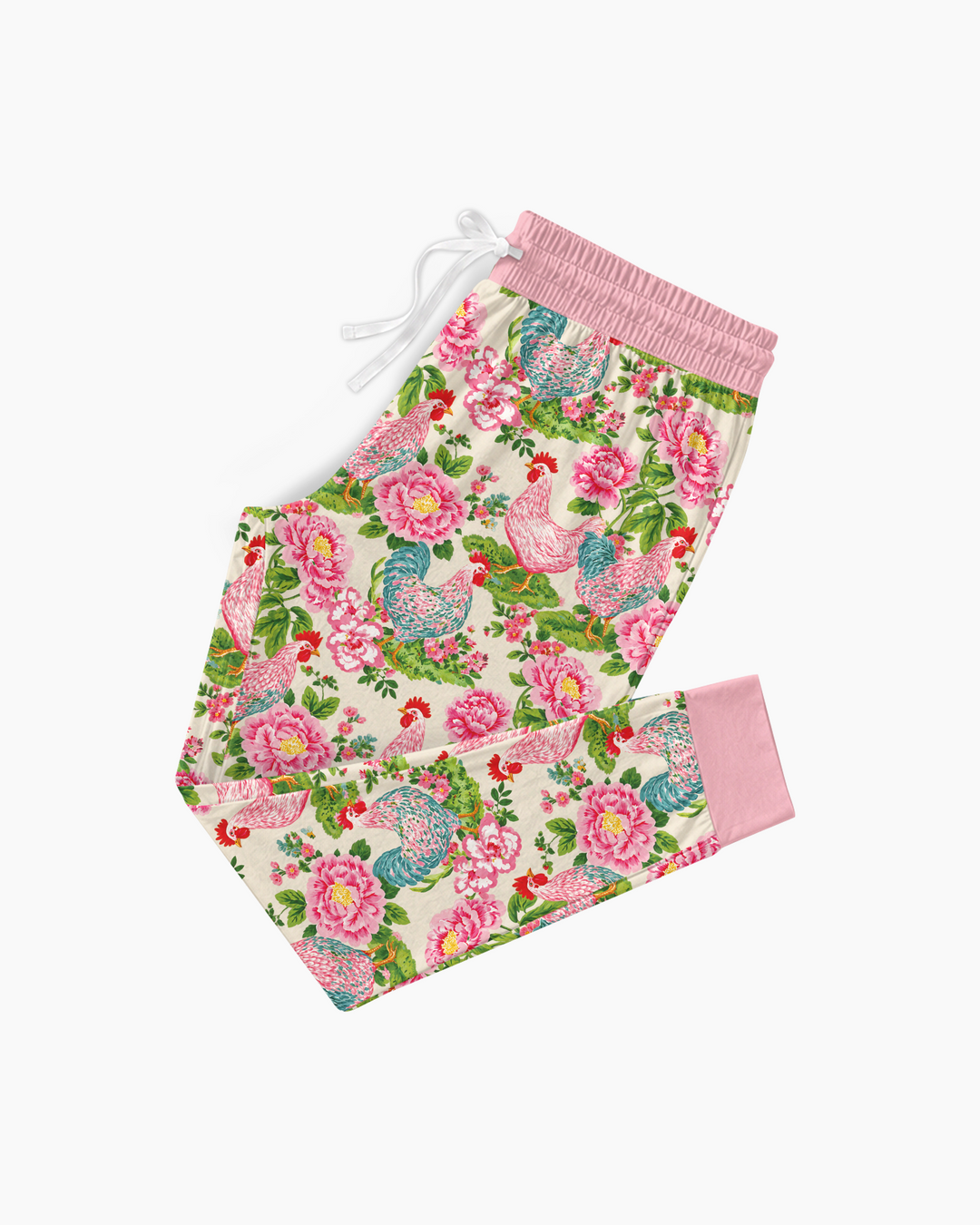 Chicken and Peony Mommy And Me Matching Bamboo Women Pajama Set