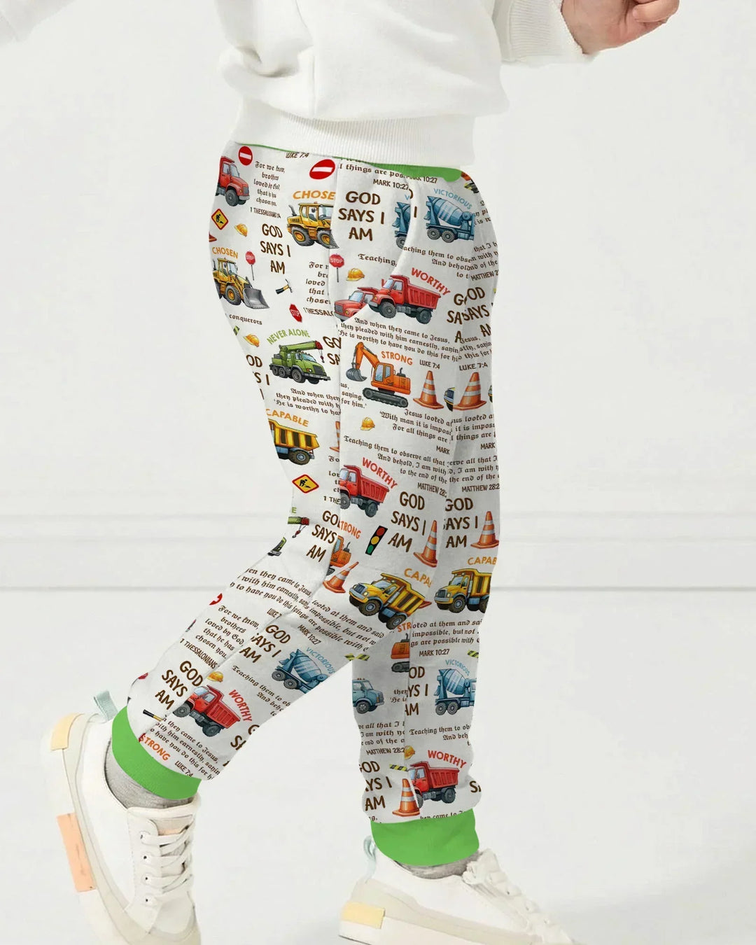 Bible Verse Construction Trucks Bamboo Jogger