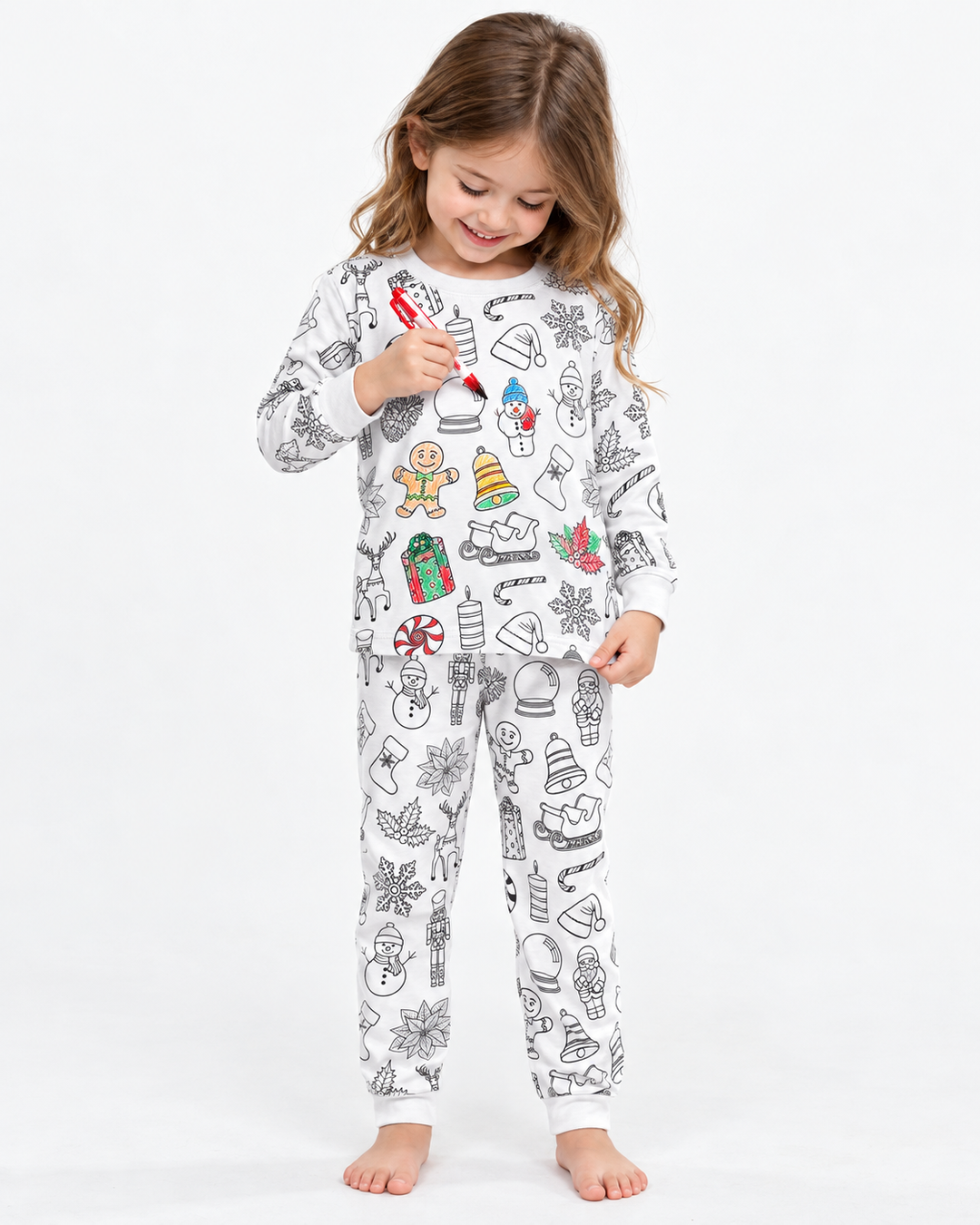 Christmas Colorable Bamboo Two Piece Pyjamas Set
