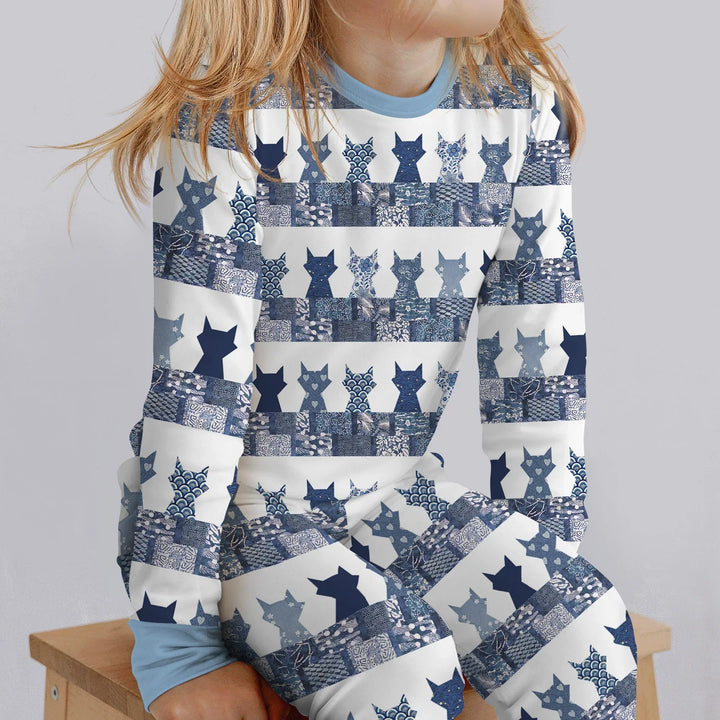 Midnight Feline Bamboo Two Piece Long Sleeve Pajama Set