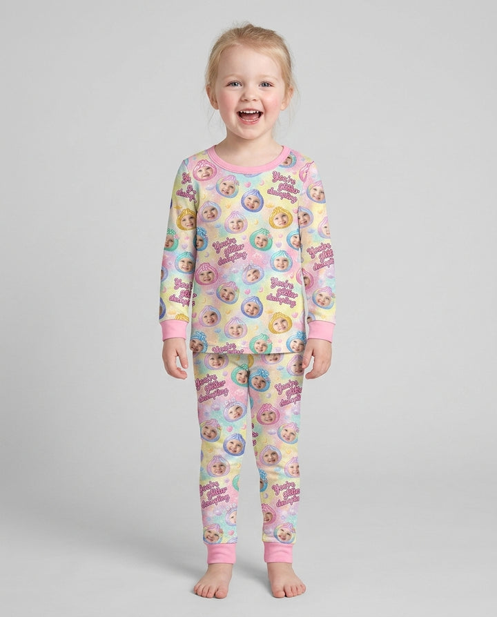 Custom Photo You're Glitter Dumpling Bamboo Two Piece Long Sleeve Pajama Set