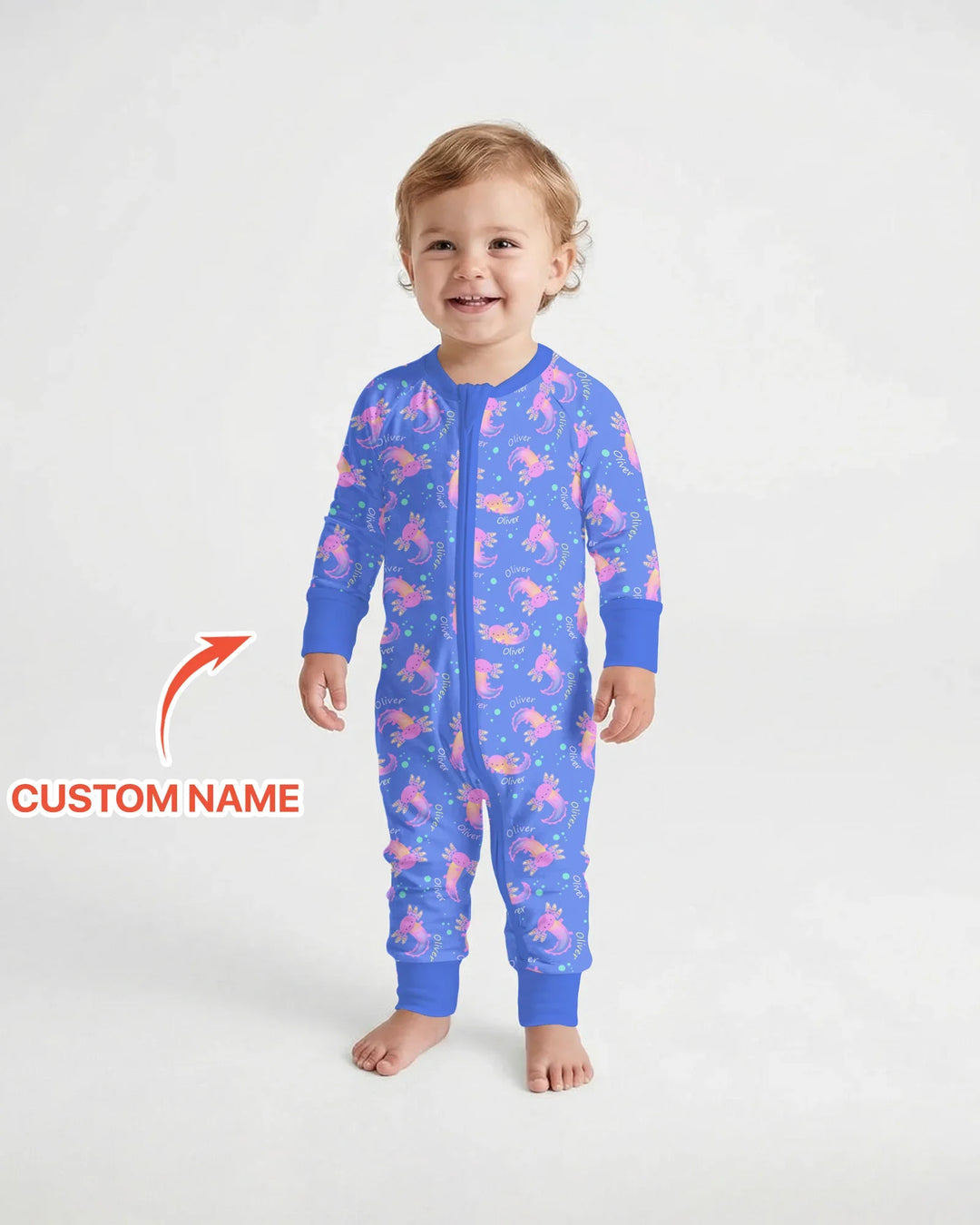 Axolotl Glow Custom Name Bamboo Convertible Zippy
