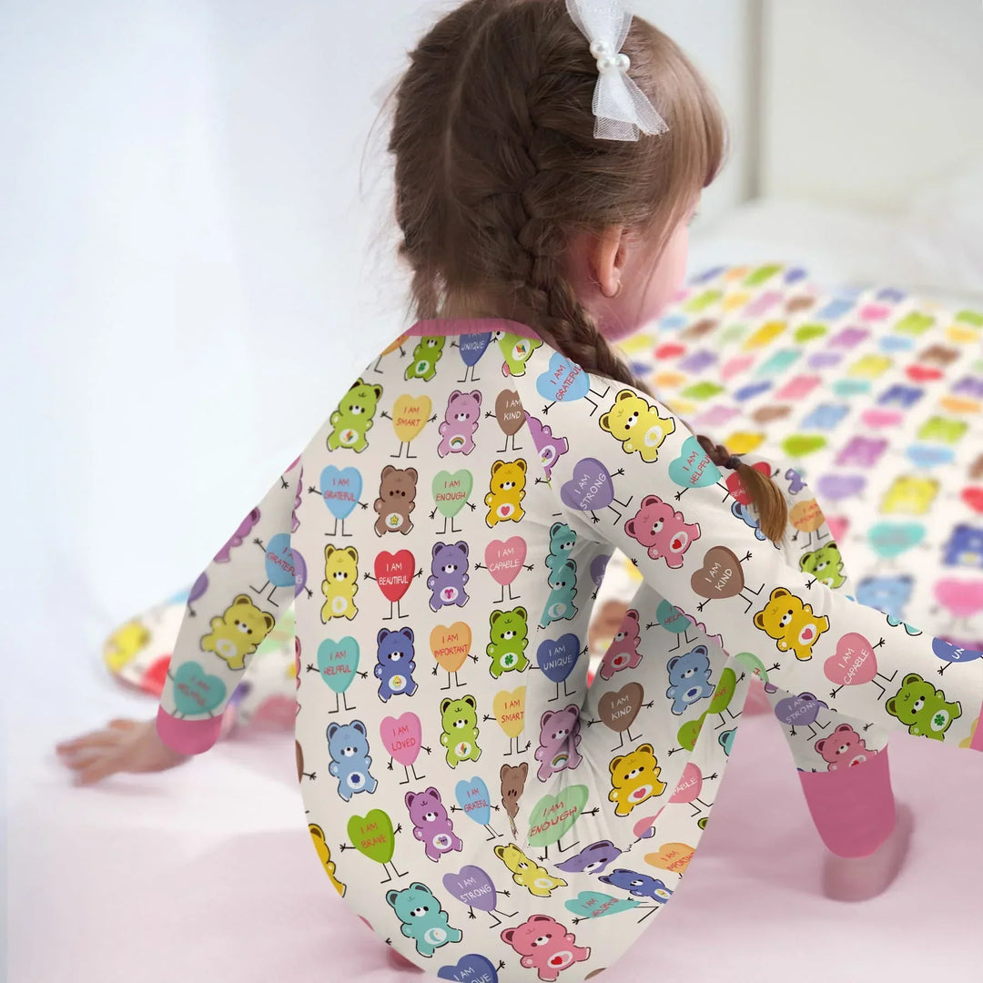 Rainbow Bears Affirmation Bamboo Convertible Zippy