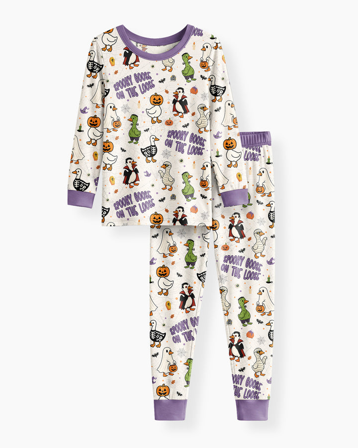Spooky Goose on the Loose Bamboo Two Piece Long Sleeve Pajama Set