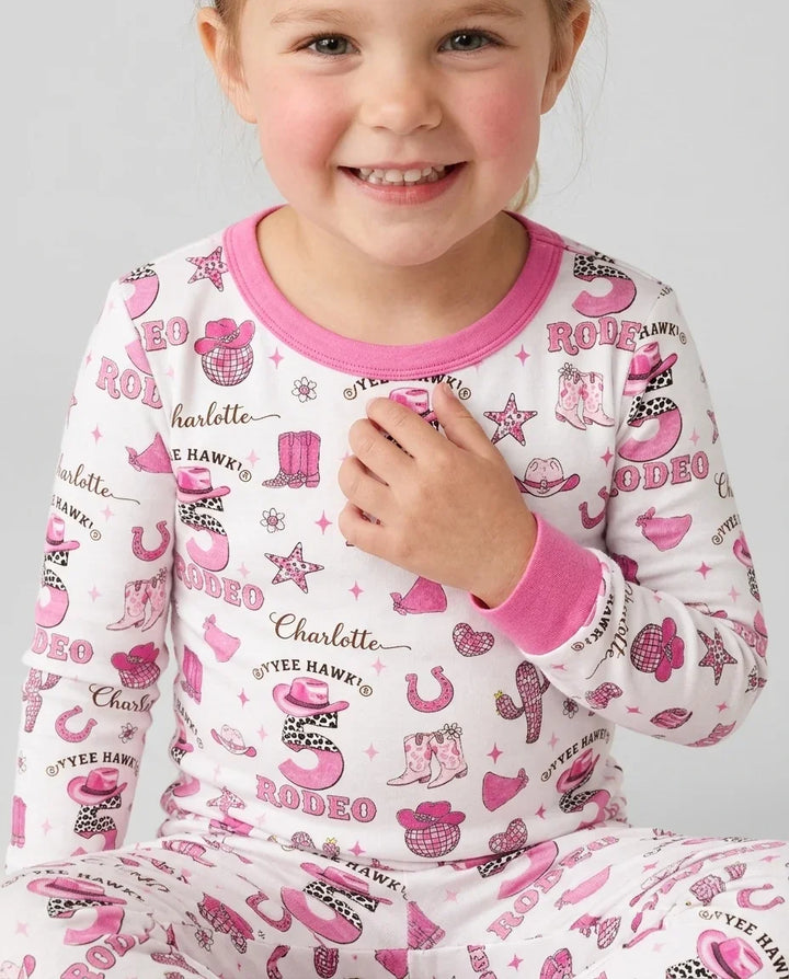 Personalized Birthday Rodeo Bamboo Two Piece Long Sleeve Pajama Set