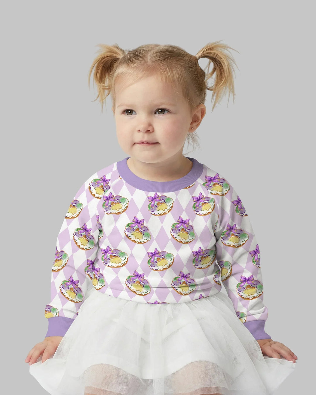 Mardi Gras Donut Bamboo Crewneck Sweatshirt