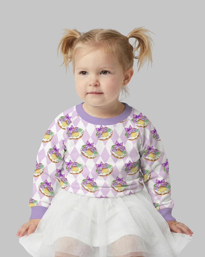 Mardi Gras Donut Bamboo Crewneck Sweatshirt