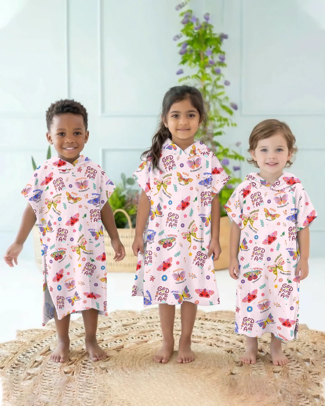 God says I am Butterfly Bamboo Swim Poncho
