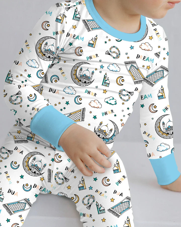 Dua, Dhikr, Dream Matching Family Bamboo Two Piece Long Sleeve Pajama Set