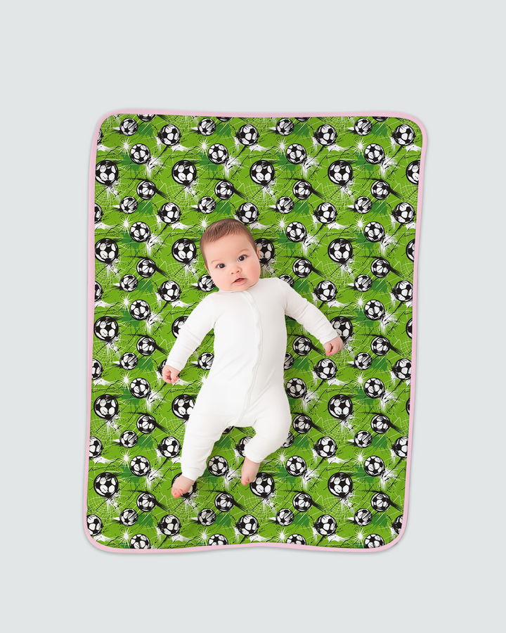 Green Soccer Energy Bamboo Blanket