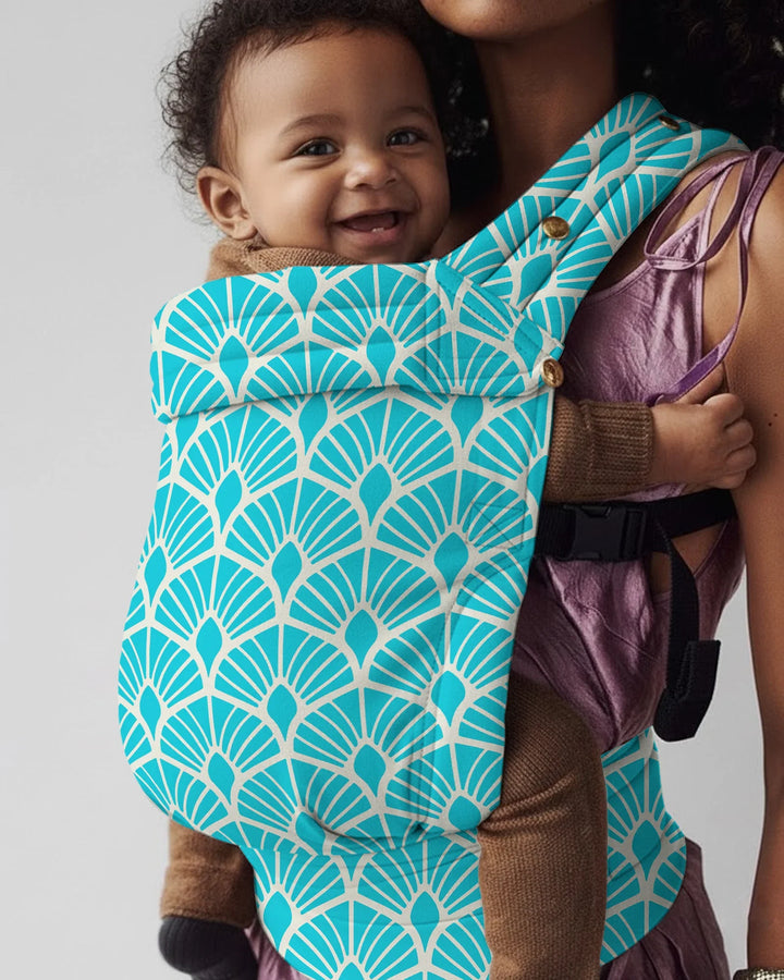 Teal Art Deco Fan Baby Carrier