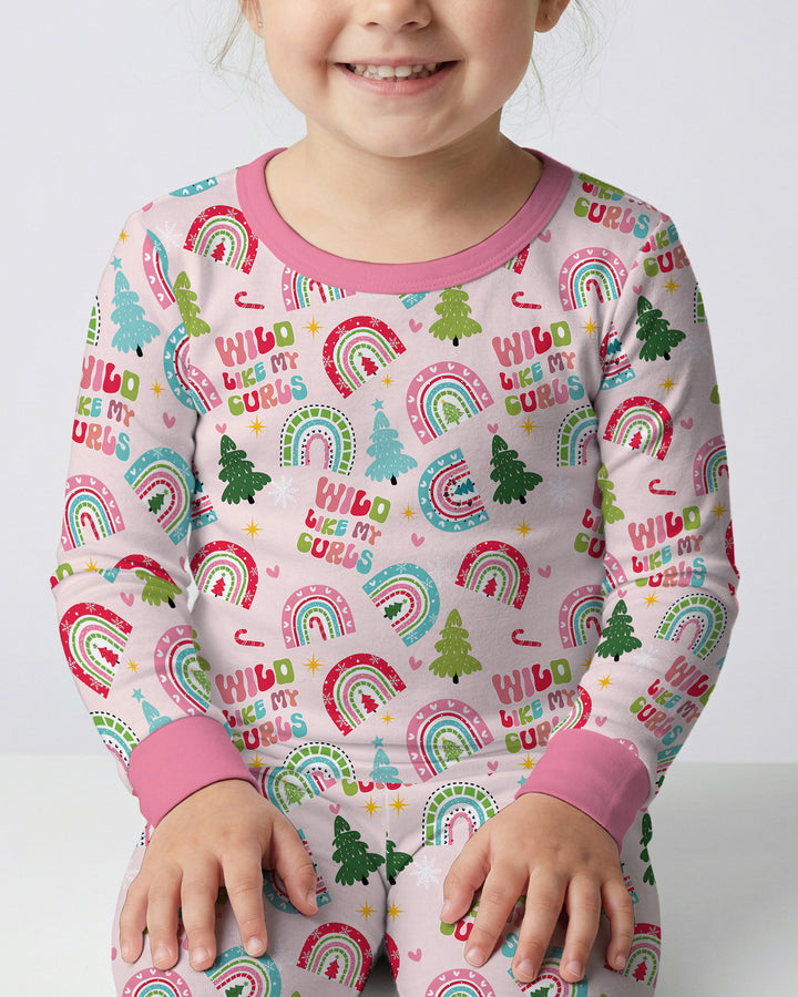 Wild Like My Curls Bamboo Two Piece Long Sleeve Pajama Set