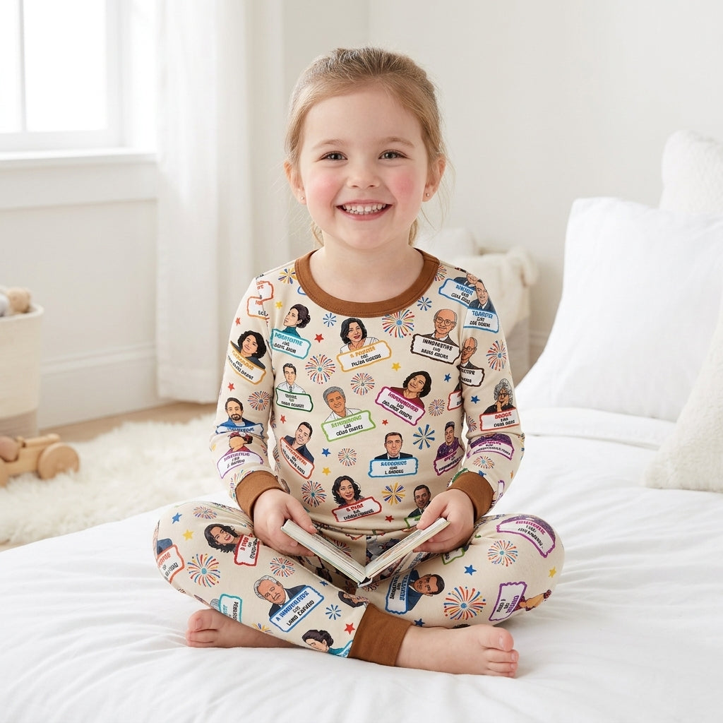 Template Bamboo Two Piece Long Sleeve Pyjamas Set