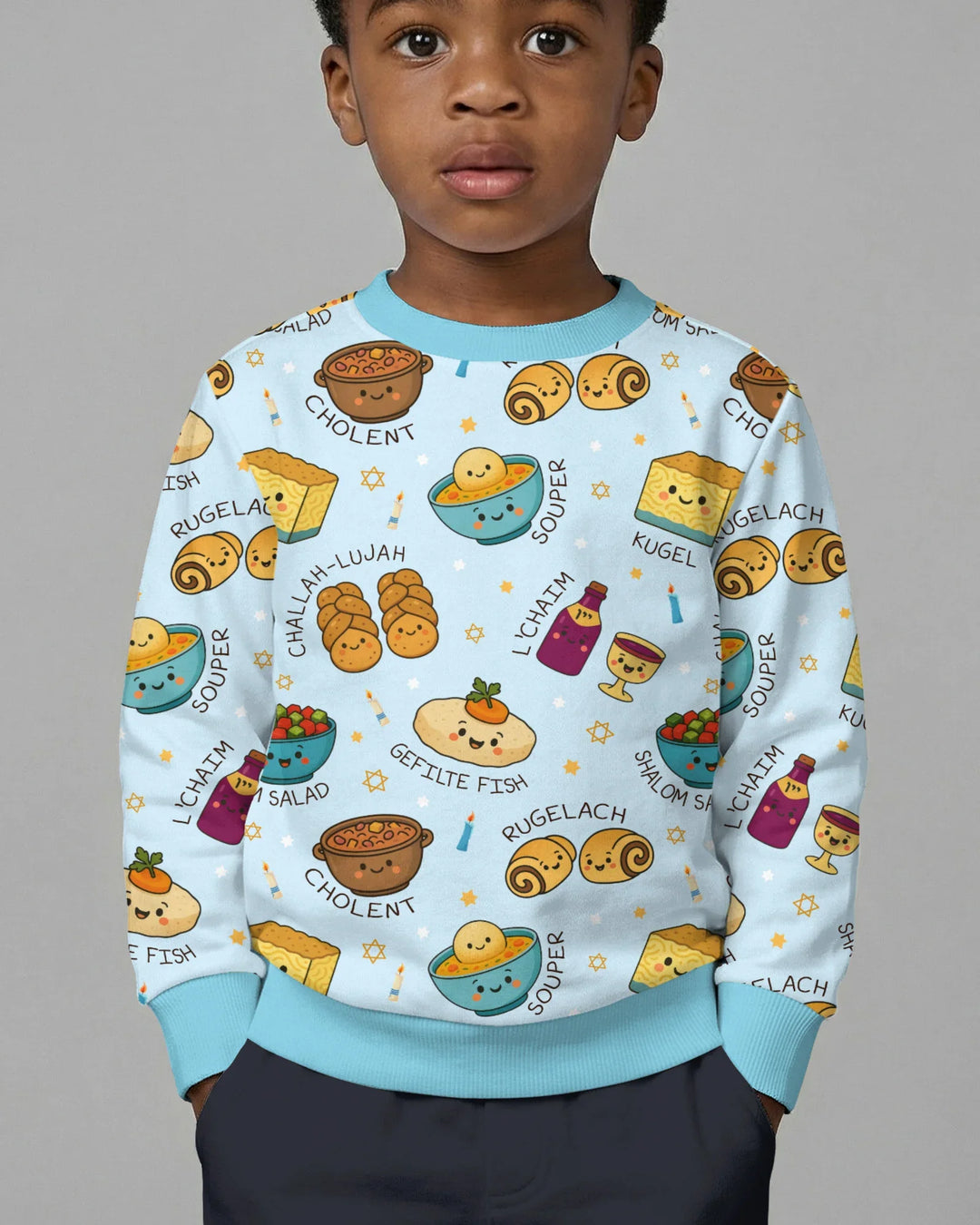 Shabbat Shalom Bamboo Crewneck Sweatshirt