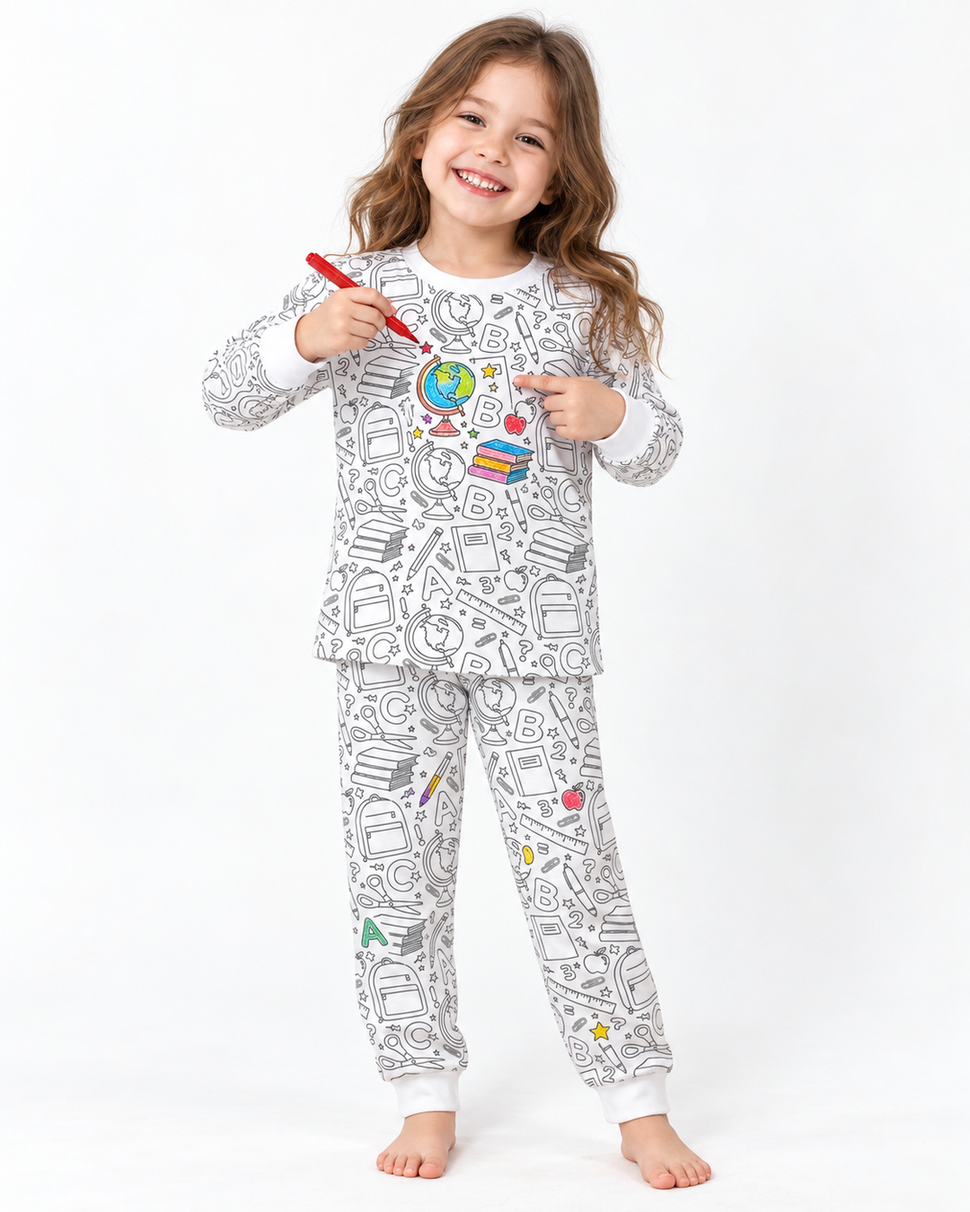 School Days Colorable Bamboo Two Piece Pyjamas Set