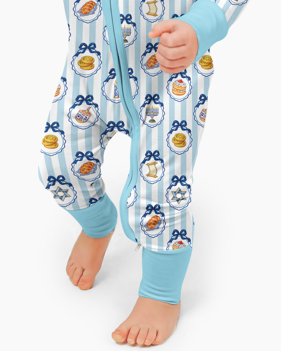 Hanukkah Bows & Blessings Mommy & Me Matching Bamboo Convertible Zippy