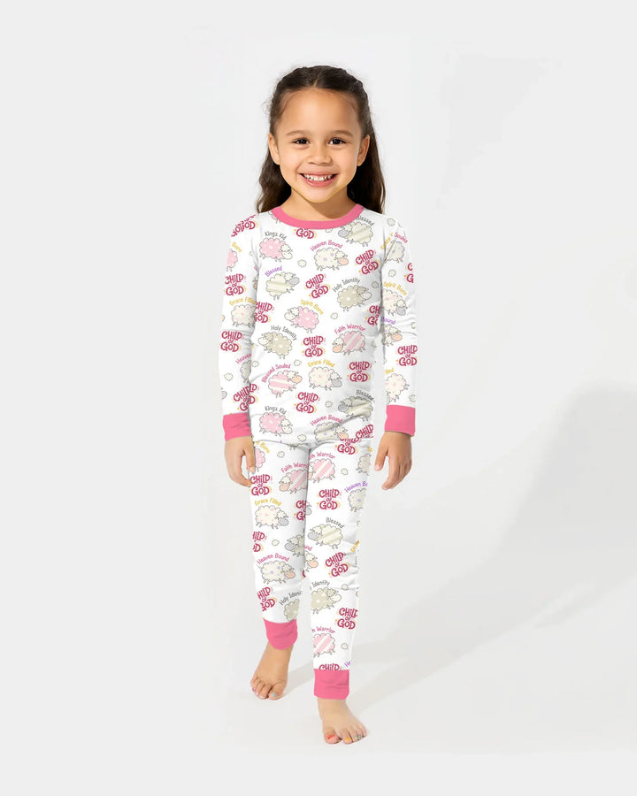 A Child Of God Girl Bamboo Two Piece Long Sleeve Pajama Set