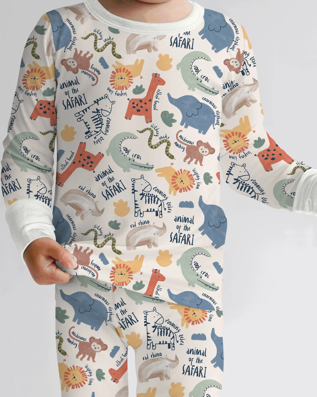 Funny African Animals Bamboo Two Piece Long Sleeve Pajama Set