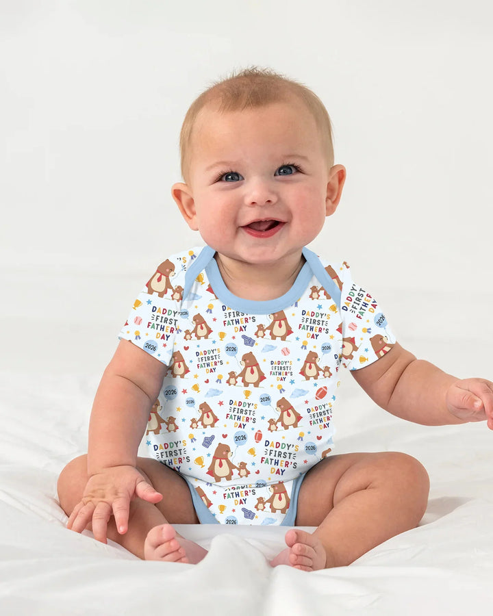 First Father's Day Daddy Bear Family Matching Bamboo Bodysuit