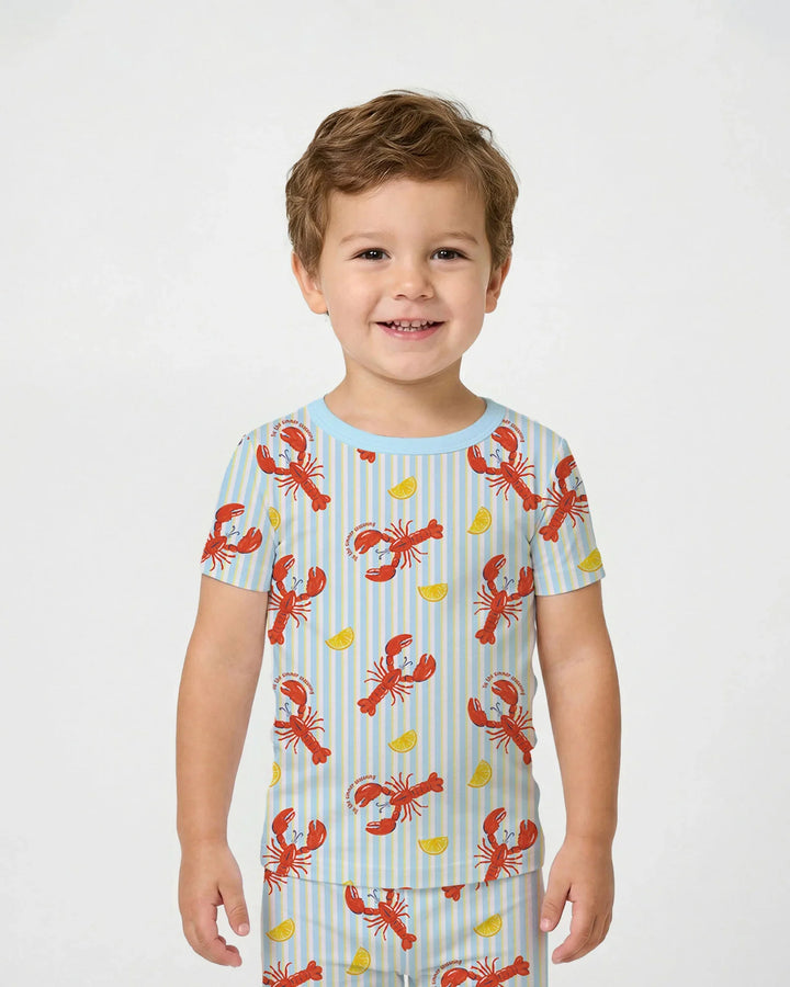 Crawfish Pinch Bamboo Two Piece Short Sleeve Pajama Set