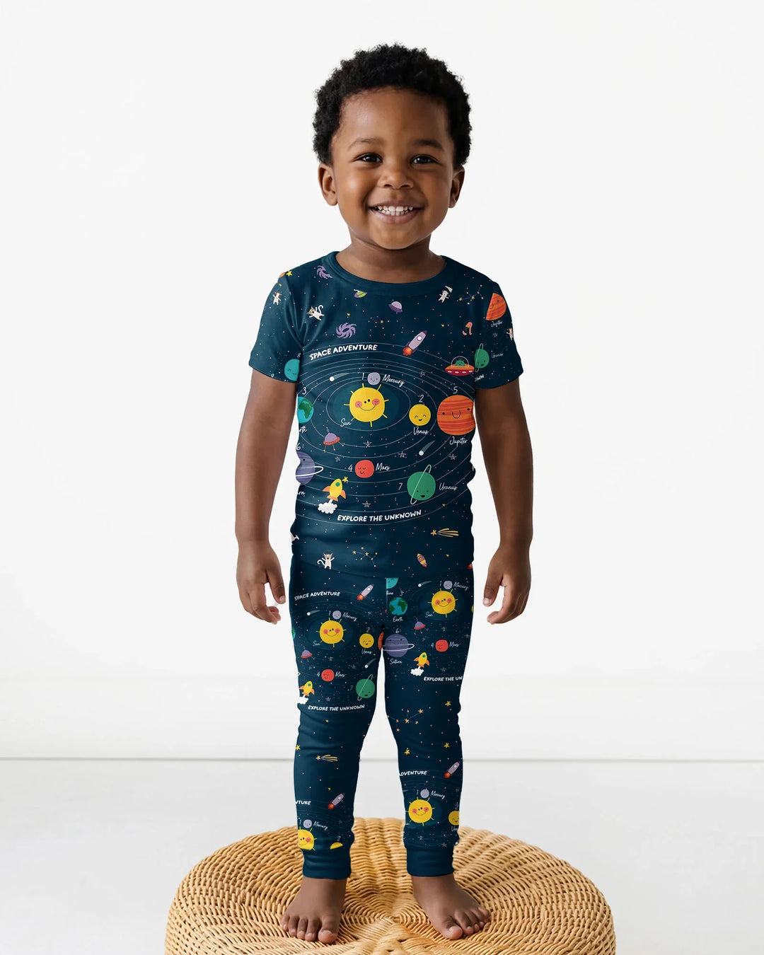 Solar System Explorers Bamboo Two Piece Short Sleeve Pajama Set