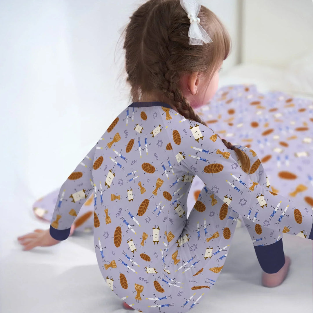 Shabbat Shalom Family Matching Bamboo Convertible Zippy