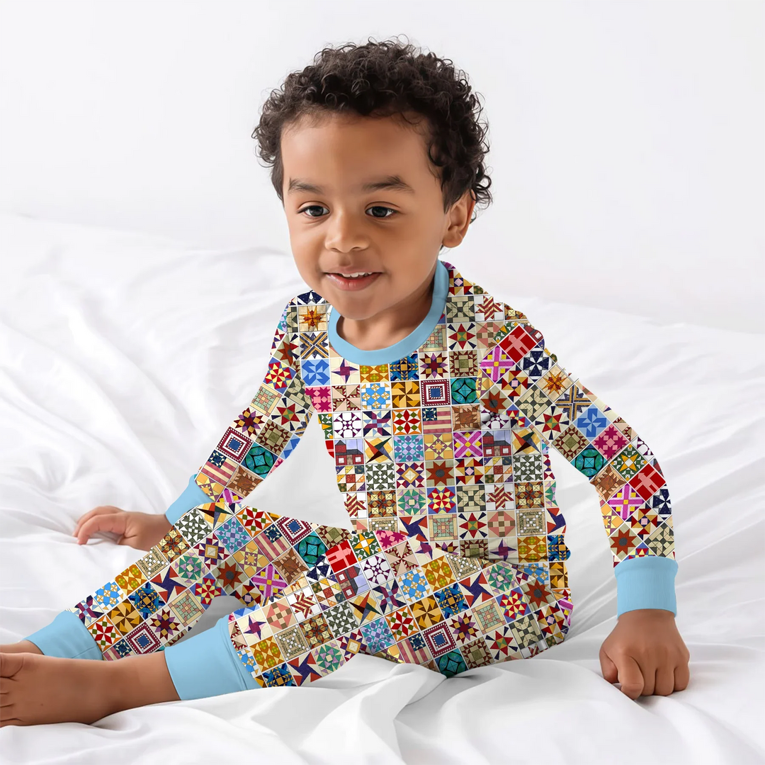 Heritage Quilt Bamboo Two Piece Long Sleeve Pajama Set