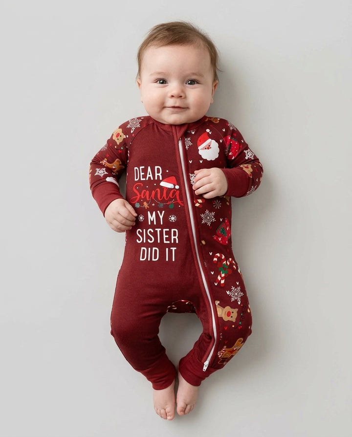Personalized Dear Santa My Sister/Brother Did It Bamboo Convertible Zippy