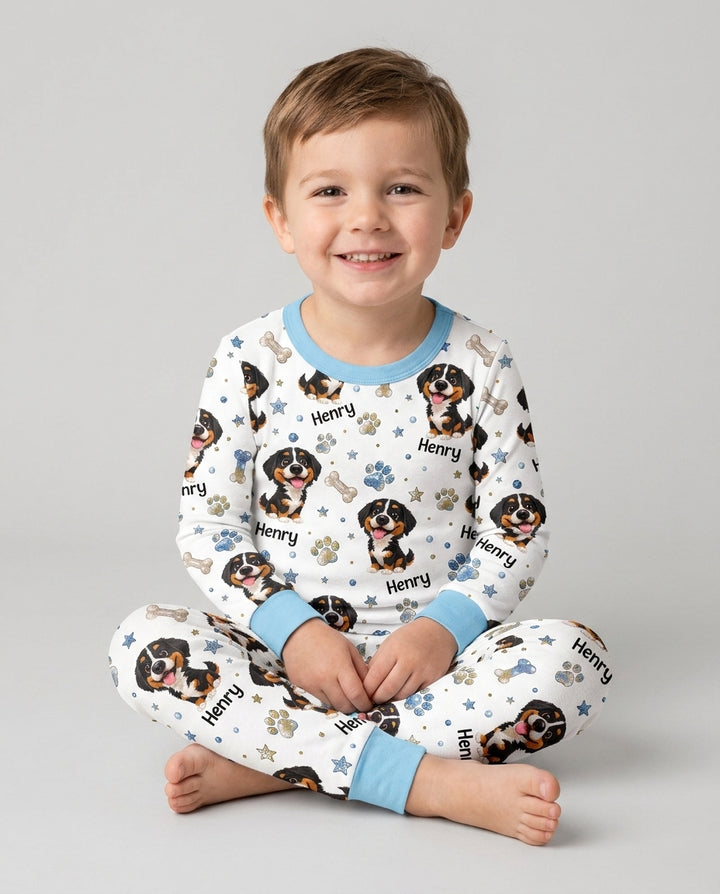 Little Cute Dogs Bamboo Two Piece Long Sleeve Pajama Set