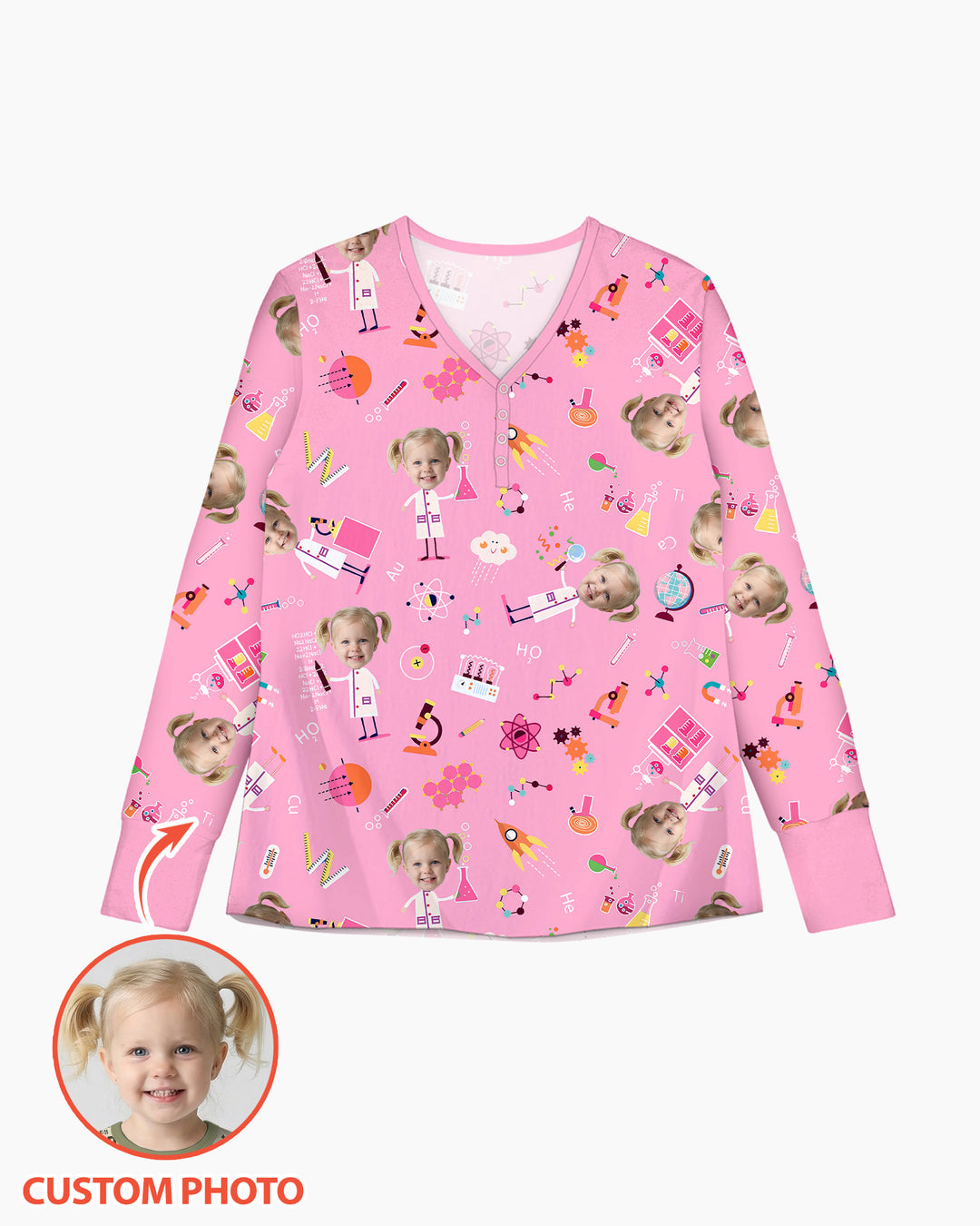 Custom Image Chemical Laboratory Bamboo Women Pajama Set