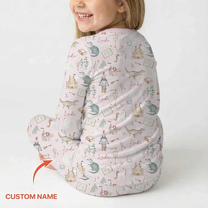 Adventure Dreams Custom Name Bamboo Two Piece Long Sleeve Pajama Set