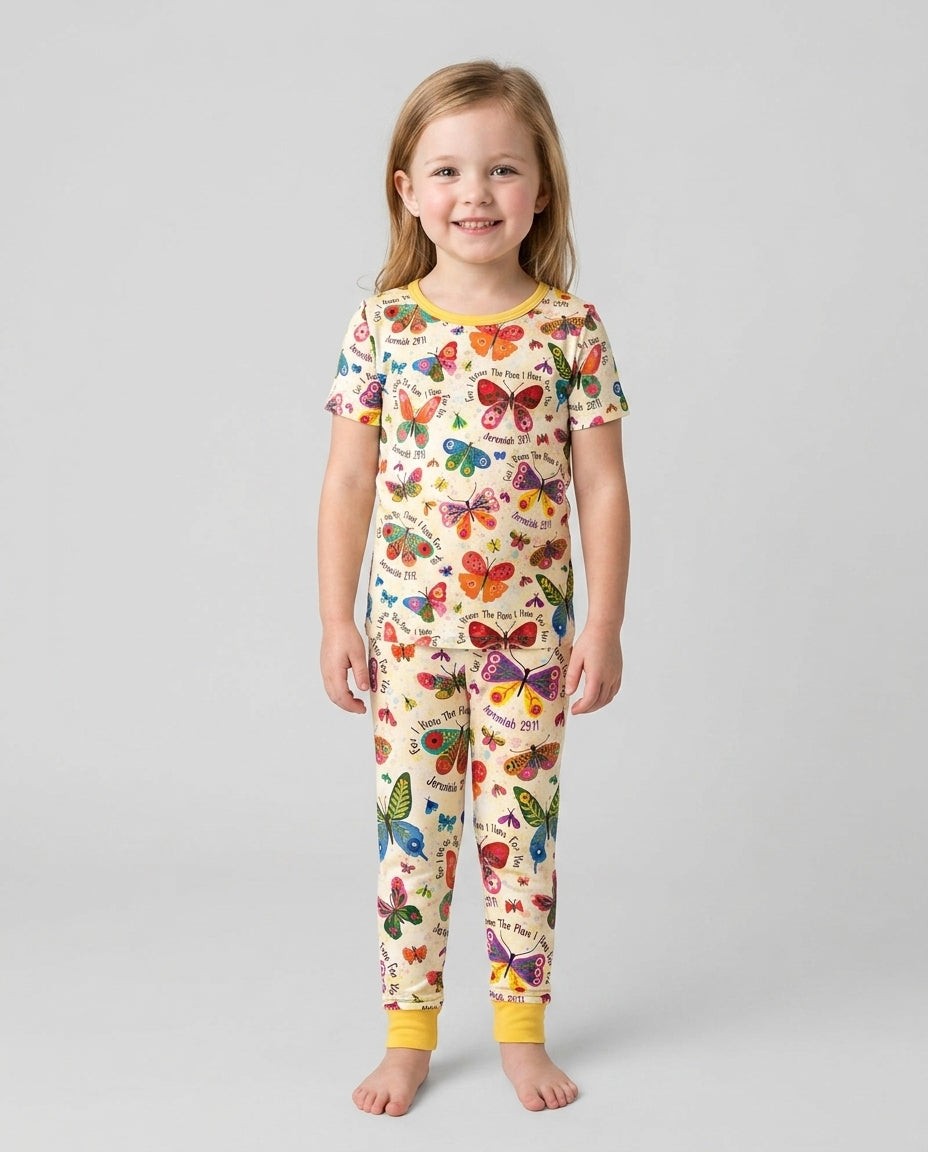 For I Know The Plans I Have For You Bamboo Two Piece Short Sleeve Pajama Set