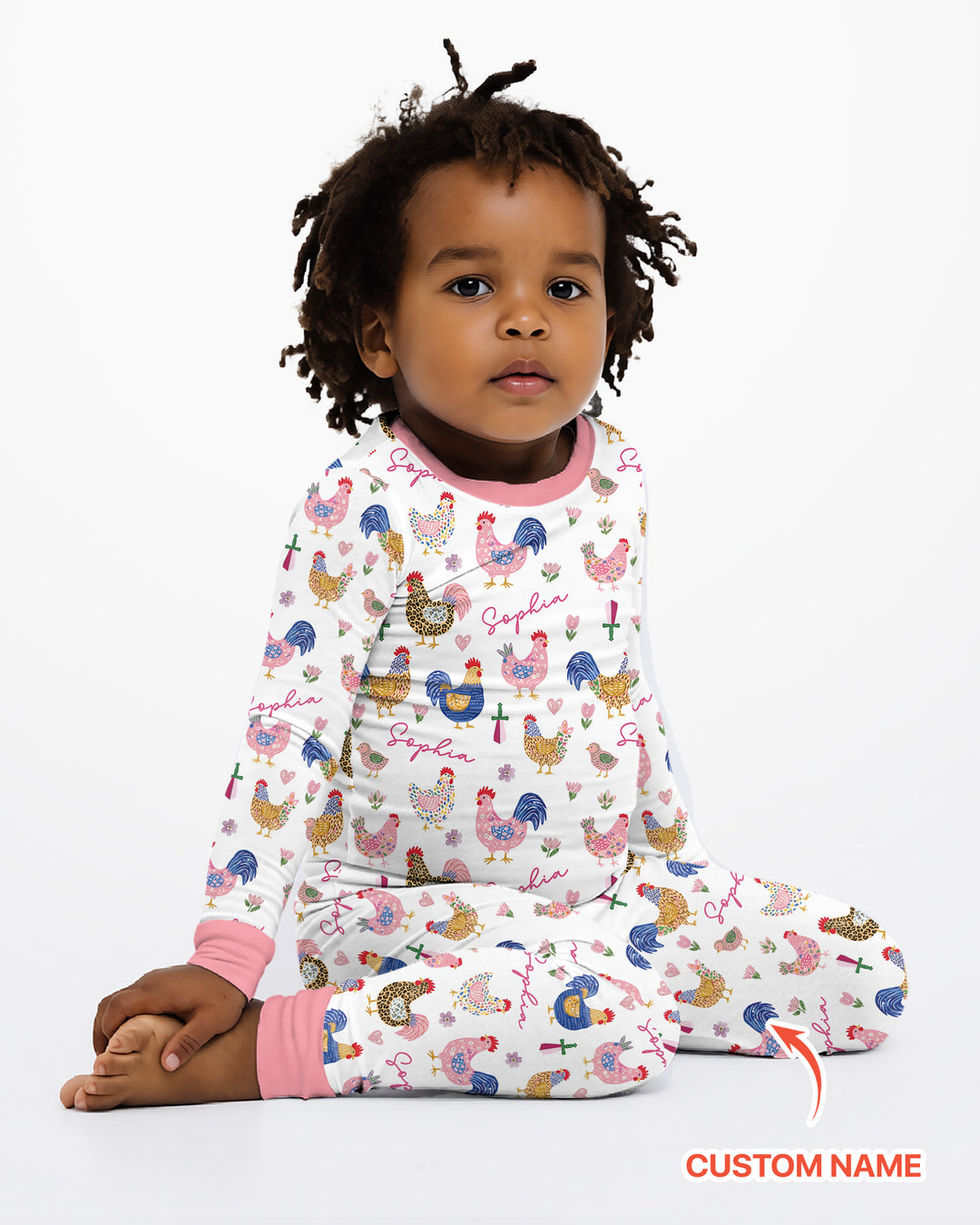 Cluck And Cozy Bamboo Two Piece Long Sleeve Pajama Set